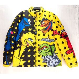 DeKryptic x Sesame Street Puffer Jacket Size 3XL Elmo Bert Cookie Grover NWOT